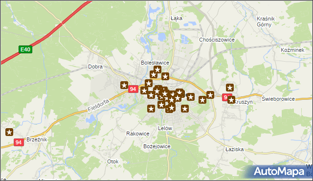 mapa Bolesławca, Bolesławiec na mapie Targeo