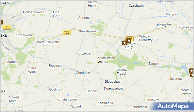 mapa Bolesławiec Leśny, Bolesławiec Leśny na mapie Targeo