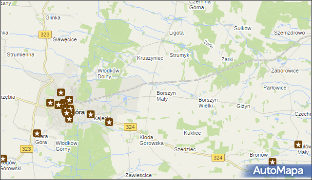 mapa Borszyn Mały, Borszyn Mały na mapie Targeo