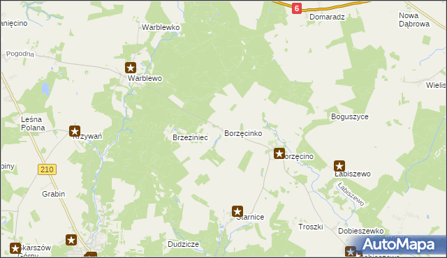 mapa Borzęcinko, Borzęcinko na mapie Targeo