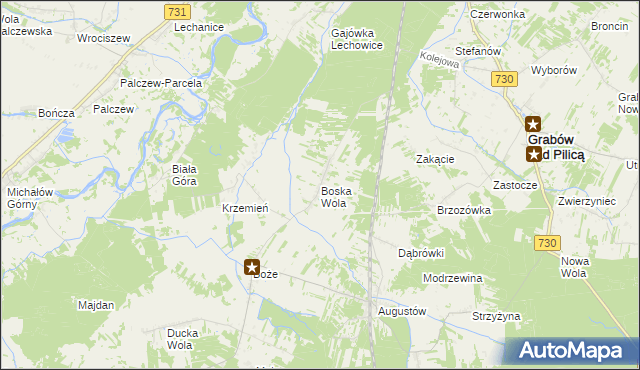 mapa Boska Wola, Boska Wola na mapie Targeo