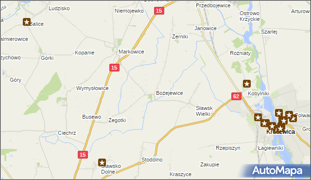 mapa Bożejewice gmina Strzelno, Bożejewice gmina Strzelno na mapie Targeo