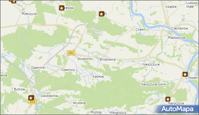 mapa Brodowice, Brodowice na mapie Targeo