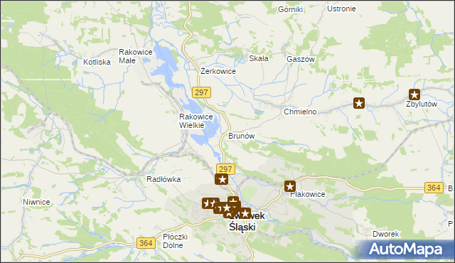 mapa Brunów gmina Lwówek Śląski, Brunów gmina Lwówek Śląski na mapie Targeo