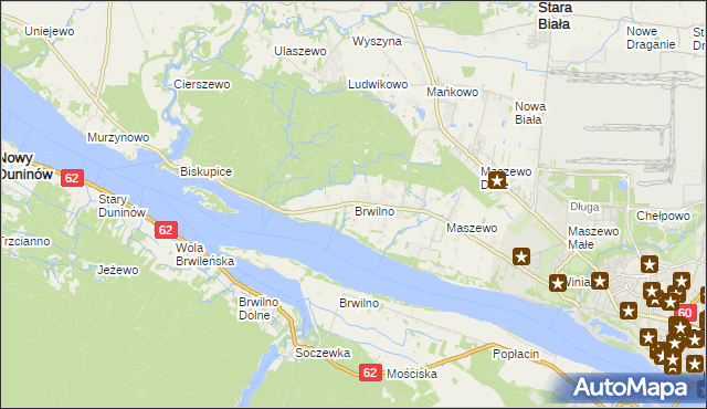 mapa Brwilno gmina Stara Biała, Brwilno gmina Stara Biała na mapie Targeo