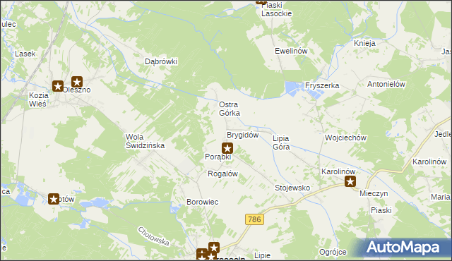 mapa Brygidów, Brygidów na mapie Targeo