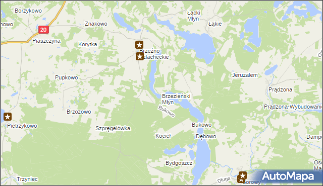 mapa Brzezieński Młyn, Brzezieński Młyn na mapie Targeo