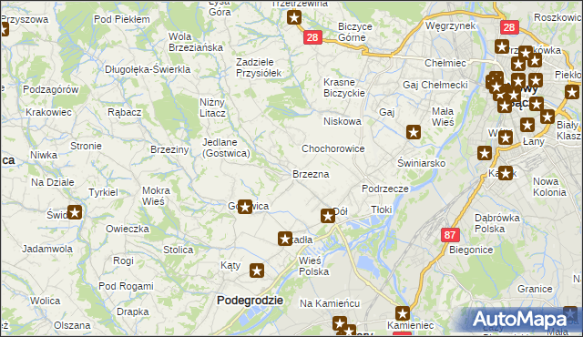 mapa Brzezna, Brzezna na mapie Targeo