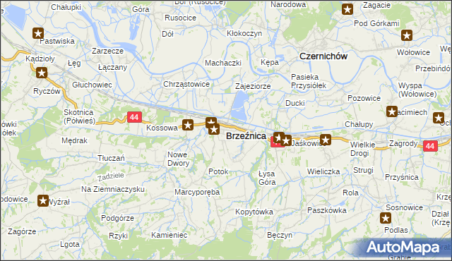 mapa Brzeźnica powiat wadowicki, Brzeźnica powiat wadowicki na mapie Targeo