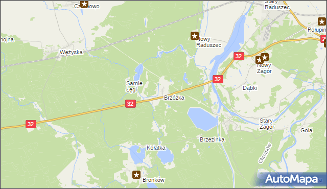 mapa Brzózka gmina Krosno Odrzańskie, Brzózka gmina Krosno Odrzańskie na mapie Targeo