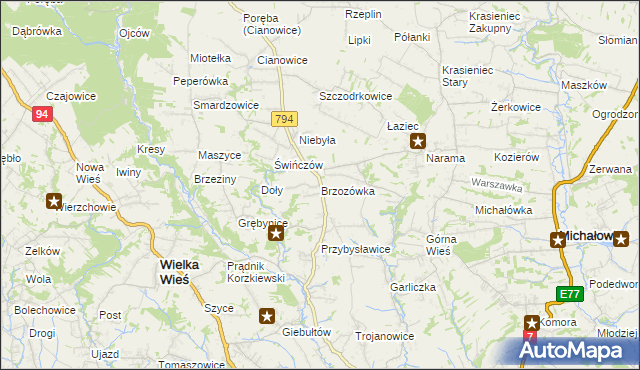 mapa Brzozówka gmina Zielonki, Brzozówka gmina Zielonki na mapie Targeo