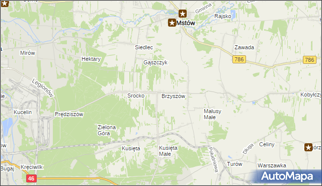 mapa Brzyszów, Brzyszów na mapie Targeo