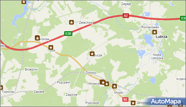 mapa Bucze gmina Lubrza, Bucze gmina Lubrza na mapie Targeo