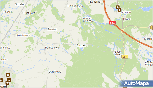 mapa Buczek gmina Białogard, Buczek gmina Białogard na mapie Targeo
