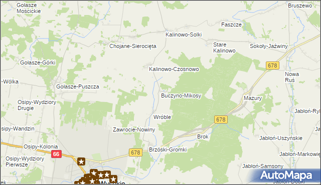 mapa Buczyno-Mikosy, Buczyno-Mikosy na mapie Targeo