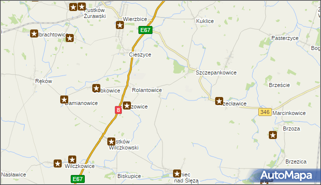 mapa Budziszów gmina Kobierzyce, Budziszów gmina Kobierzyce na mapie Targeo