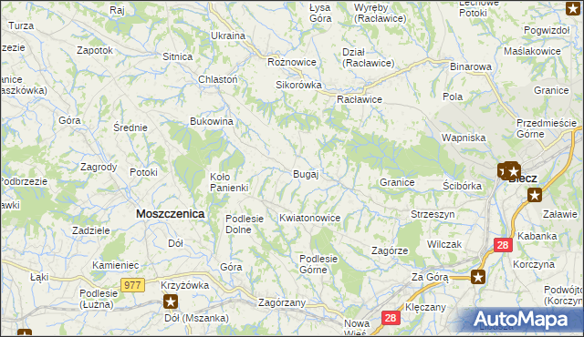 mapa Bugaj gmina Biecz, Bugaj gmina Biecz na mapie Targeo