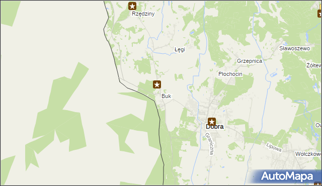 mapa Buk gmina Dobra (Szczecińska), Buk gmina Dobra (Szczecińska) na mapie Targeo