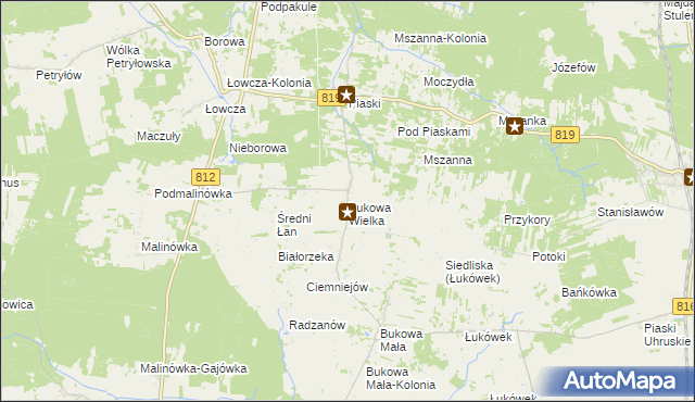 mapa Bukowa Wielka, Bukowa Wielka na mapie Targeo