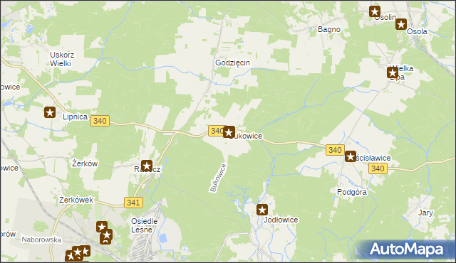 mapa Bukowice gmina Brzeg Dolny, Bukowice gmina Brzeg Dolny na mapie Targeo