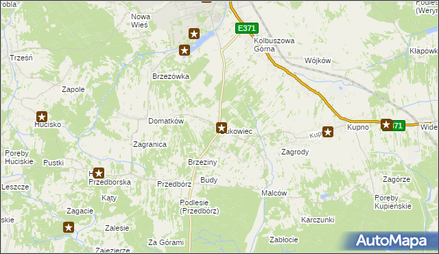 mapa Bukowiec gmina Kolbuszowa, Bukowiec gmina Kolbuszowa na mapie Targeo