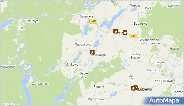 mapa Bysławek, Bysławek na mapie Targeo