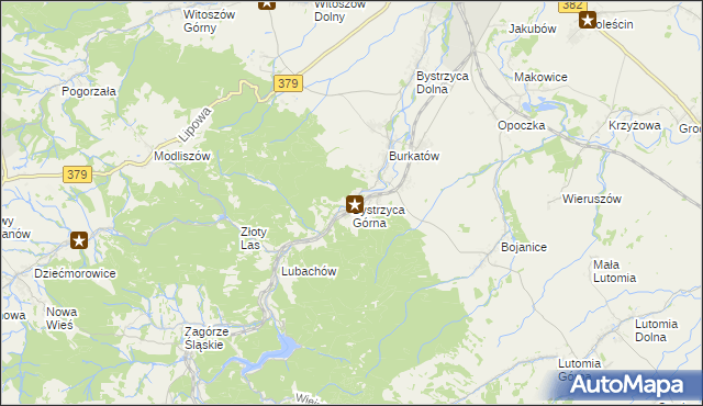 mapa Bystrzyca Górna, Bystrzyca Górna na mapie Targeo