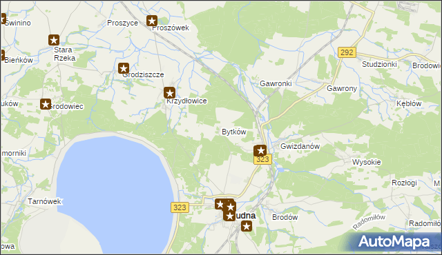 mapa Bytków gmina Rudna, Bytków gmina Rudna na mapie Targeo