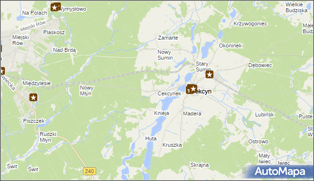 mapa Cekcynek, Cekcynek na mapie Targeo