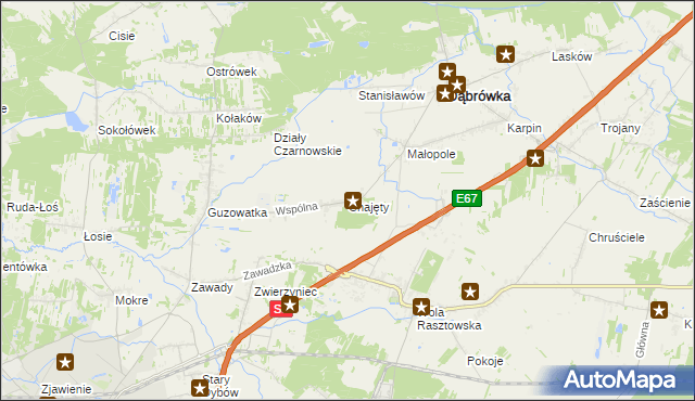 mapa Chajęty, Chajęty na mapie Targeo