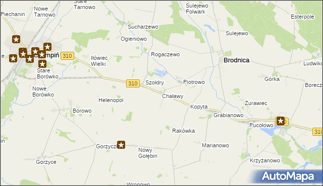 mapa Chaławy, Chaławy na mapie Targeo