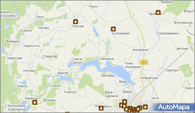 mapa Chałupska gmina Mogilno, Chałupska gmina Mogilno na mapie Targeo