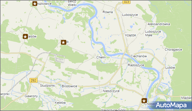 mapa Chełm gmina Rudna, Chełm gmina Rudna na mapie Targeo