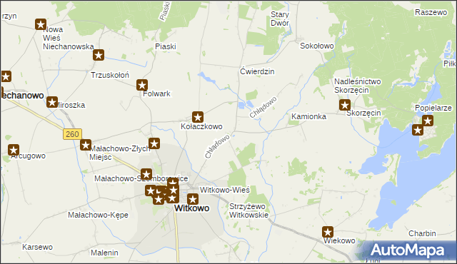 mapa Chłądowo, Chłądowo na mapie Targeo