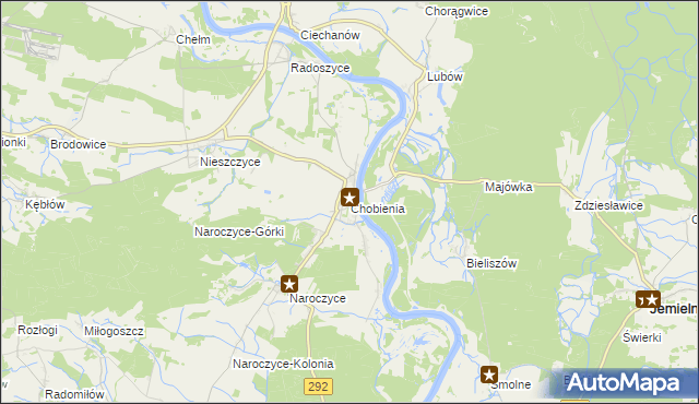 mapa Chobienia, Chobienia na mapie Targeo