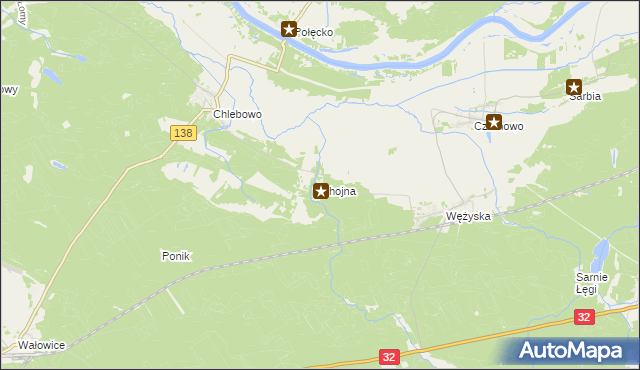 mapa Chojna gmina Krosno Odrzańskie, Chojna gmina Krosno Odrzańskie na mapie Targeo