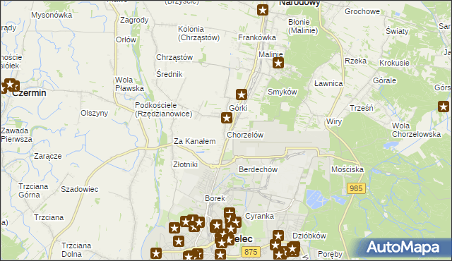 mapa Chorzelów, Chorzelów na mapie Targeo