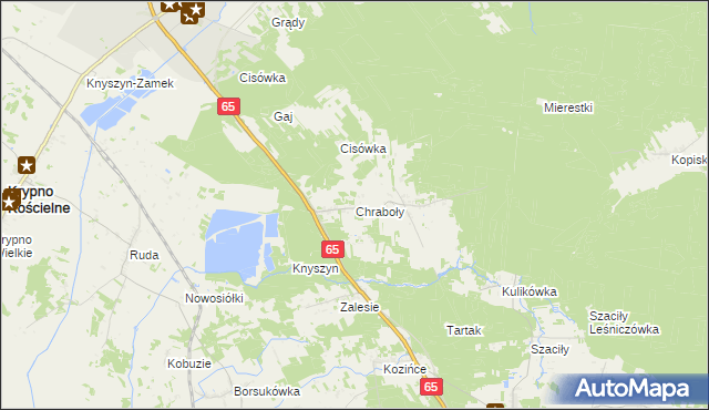 mapa Chraboły gmina Dobrzyniewo Duże, Chraboły gmina Dobrzyniewo Duże na mapie Targeo