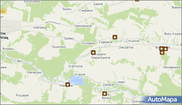 mapa Chruślanki Mazanowskie, Chruślanki Mazanowskie na mapie Targeo