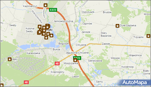 mapa Chrustne, Chrustne na mapie Targeo