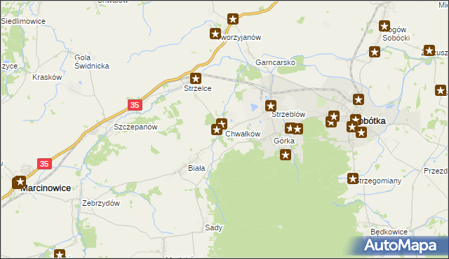 mapa Chwałków, Chwałków na mapie Targeo