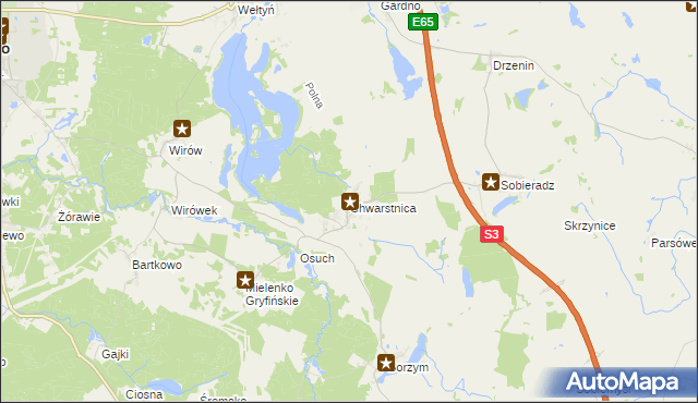 mapa Chwarstnica, Chwarstnica na mapie Targeo