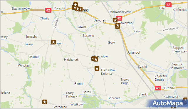 mapa Cieciułów, Cieciułów na mapie Targeo