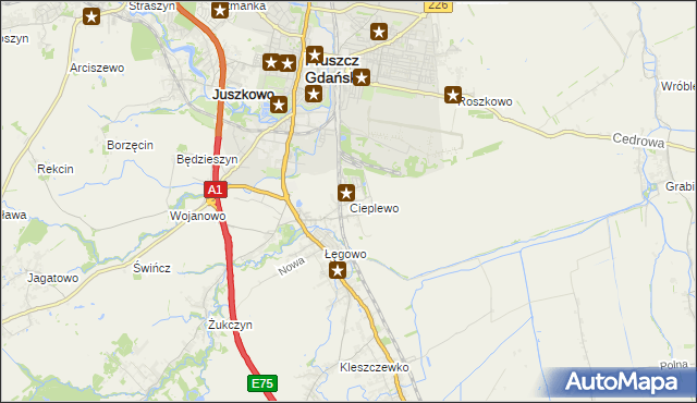 mapa Cieplewo, Cieplewo na mapie Targeo