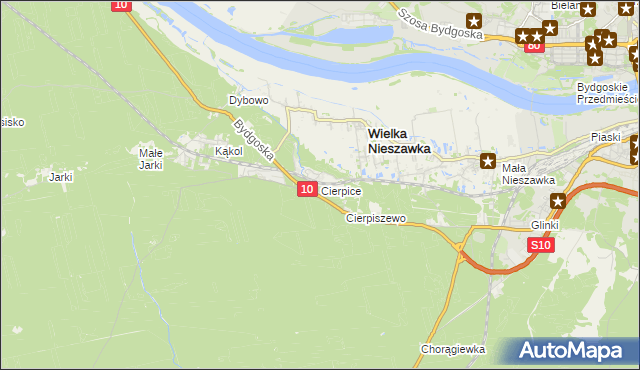 mapa Cierpice gmina Wielka Nieszawka, Cierpice gmina Wielka Nieszawka na mapie Targeo