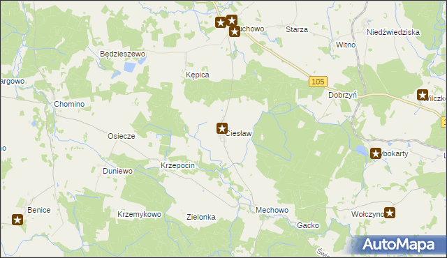 mapa Ciesław, Ciesław na mapie Targeo