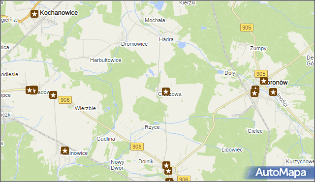 mapa Cieszowa, Cieszowa na mapie Targeo