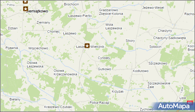 mapa Cyndaty, Cyndaty na mapie Targeo