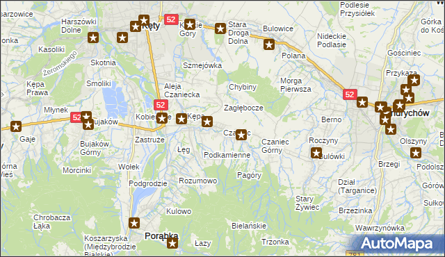 mapa Czaniec, Czaniec na mapie Targeo