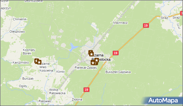 mapa Czarna Białostocka, Czarna Białostocka na mapie Targeo